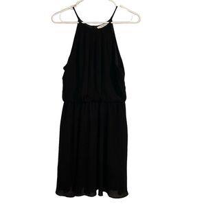 Lush Black Halter Mini Dress